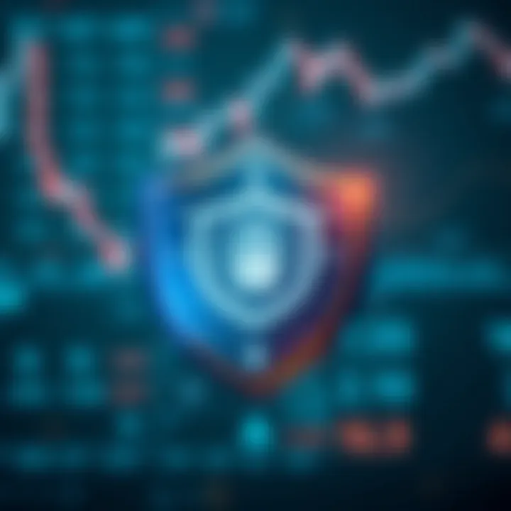 A digital shield symbolizing security and regulatory compliance in forex trading