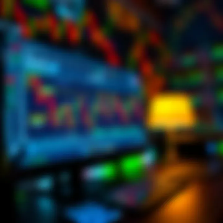 Selection of forex trading brokers on a computer screen with financial graphs in the background
