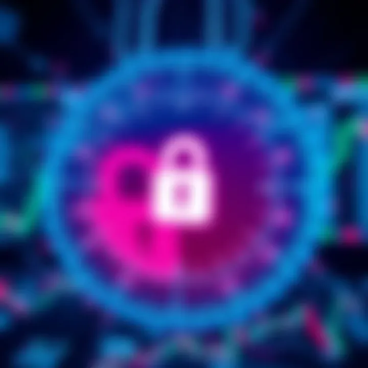 Secure online transaction representation highlighting encryption and security for forex trading