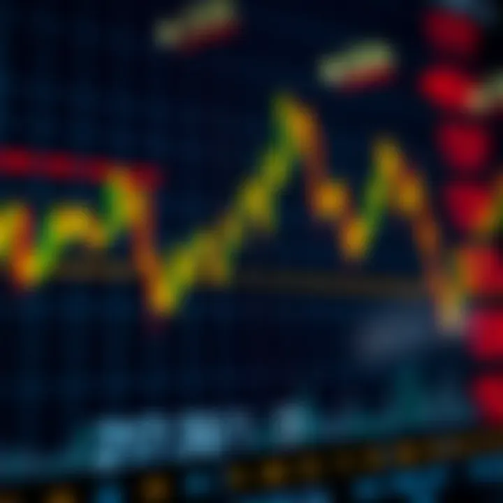 Graph showing currency exchange trends for forex trading
