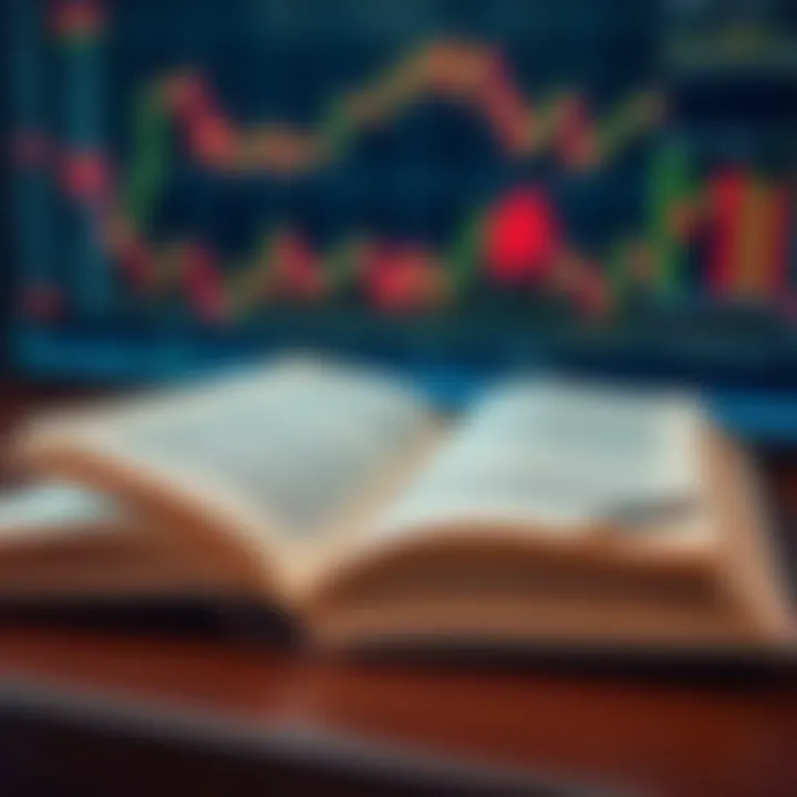 Open book with forex charts and trading strategy notes