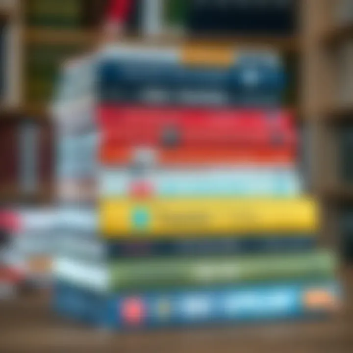 Stack of forex books on trading psychology and risk management