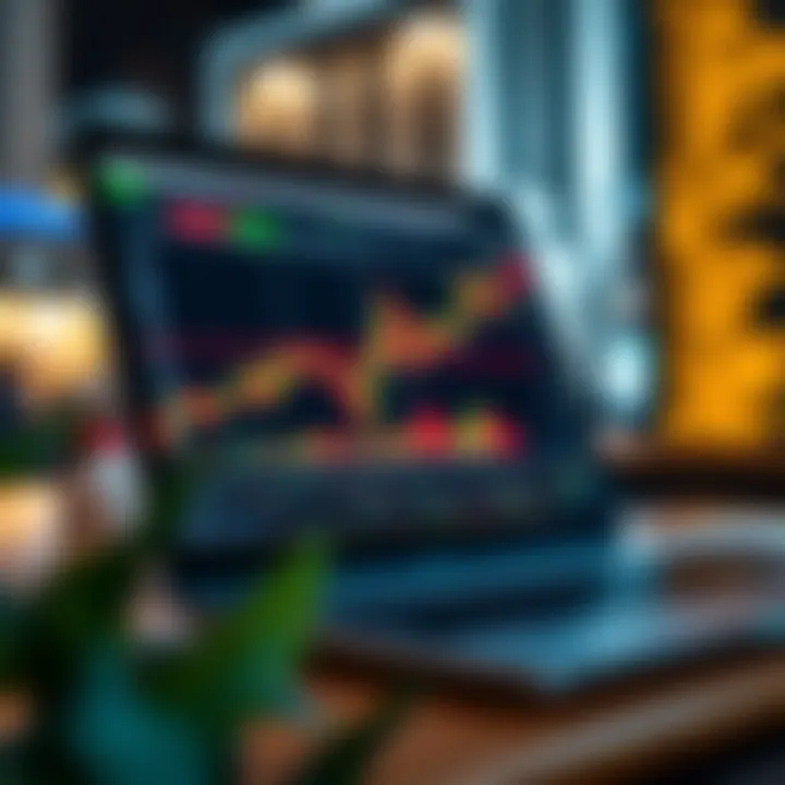 Laptop screen displaying forex market trends and analysis