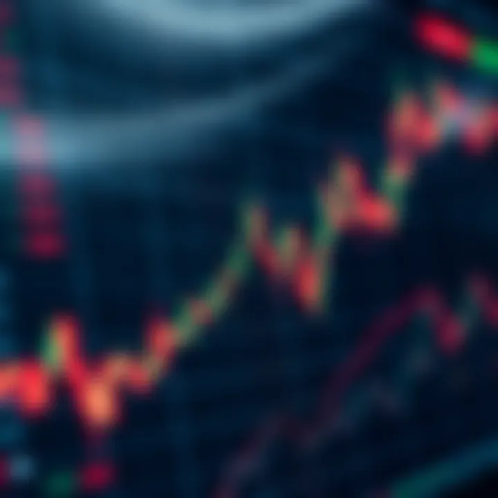 Graph showing currency exchange rates fluctuating in the forex market