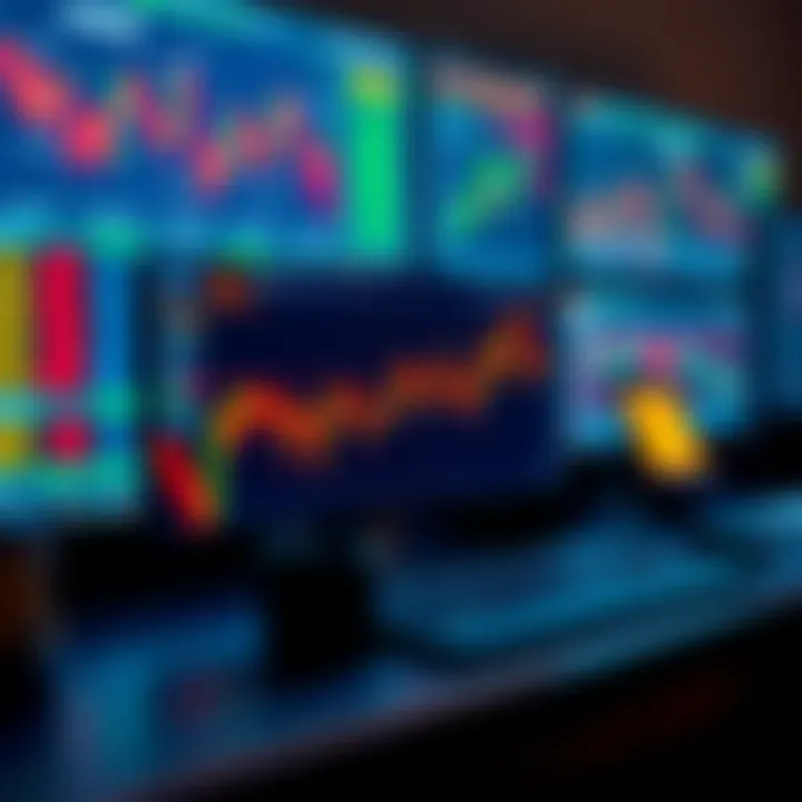 Illustration of risk management concepts with charts and trading tools