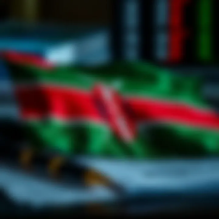 Regulatory compliance documents and Kenyan flag symbolizing forex market regulations