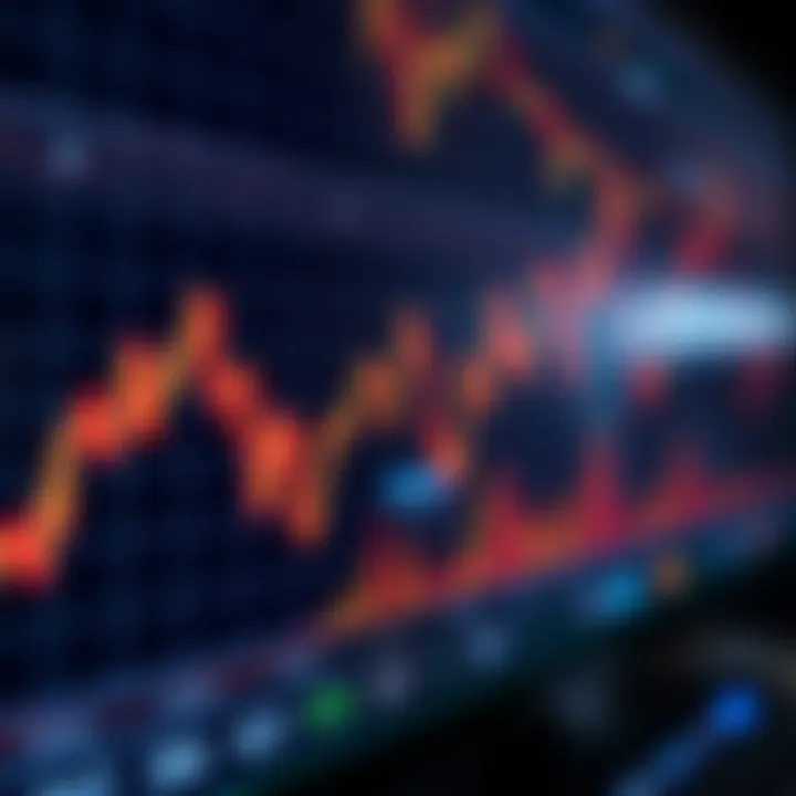 Graph showing currency exchange rates on a digital trading platform