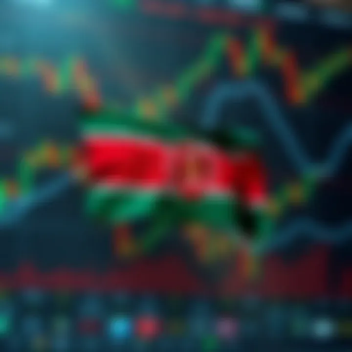 Graphic showing Kenyan flag superimposed on financial charts representing local regulations and market risks
