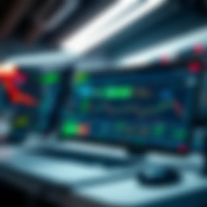 Interface of a binary options trading bot showing algorithm settings and market analysis dashboard