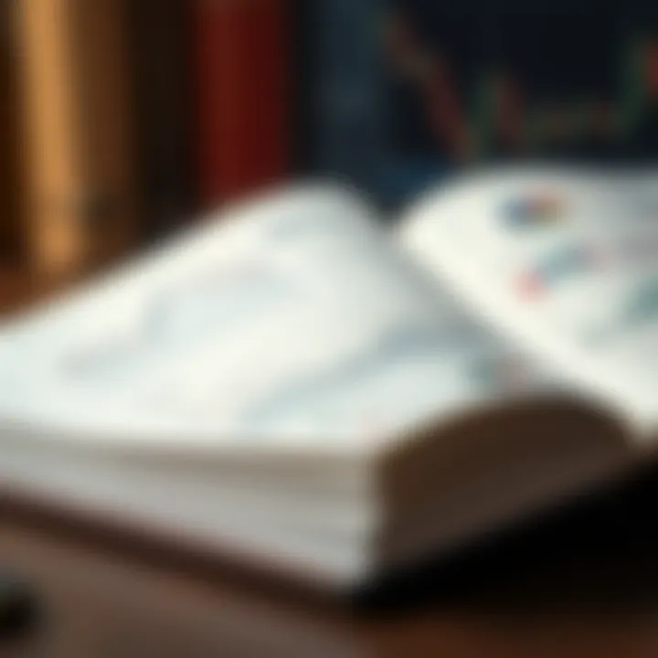 Open forex trading book with charts and graphs on the pages