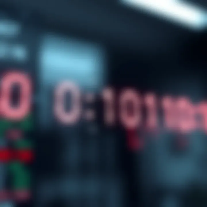 Diagram showing binary digits transitioning between zero and one