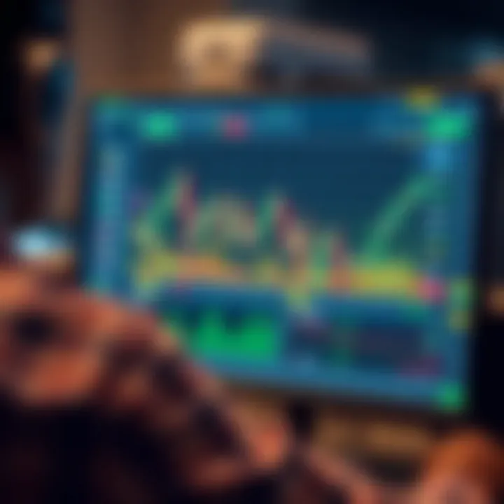 Automated trading interface displaying binary options charts and algorithm settings