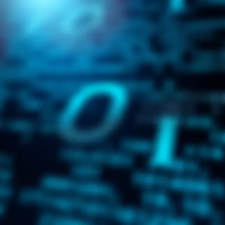 Visual representation of binary digits zero and one forming a digital pattern