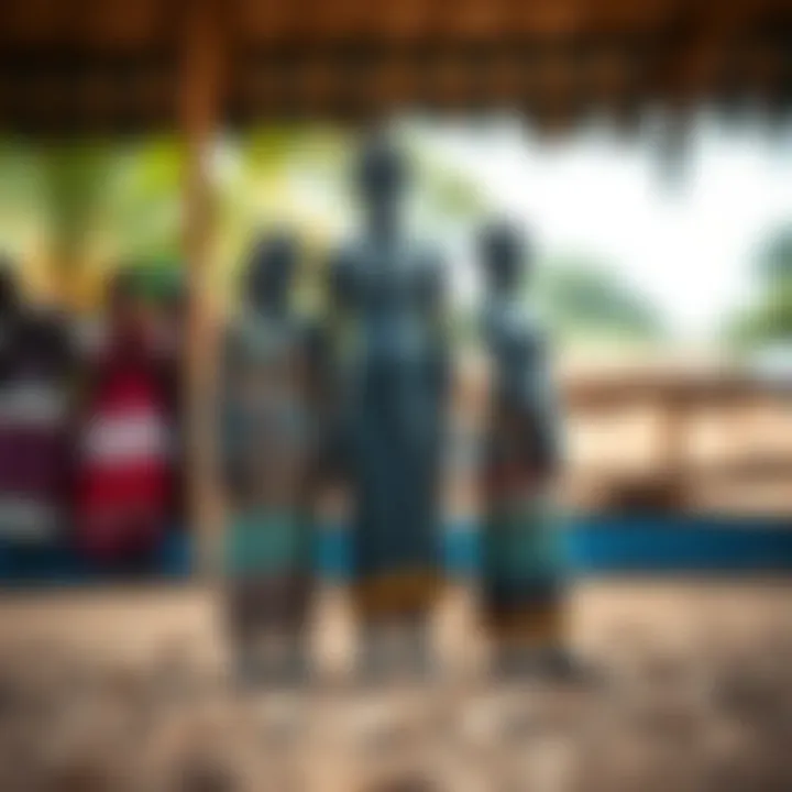 Illustration showing traditional cultural symbols representing strict male and female roles in Kenyan society