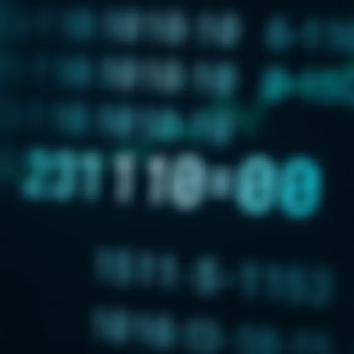 Visual representation of binary subtraction employing two's complement with binary digits and addition process