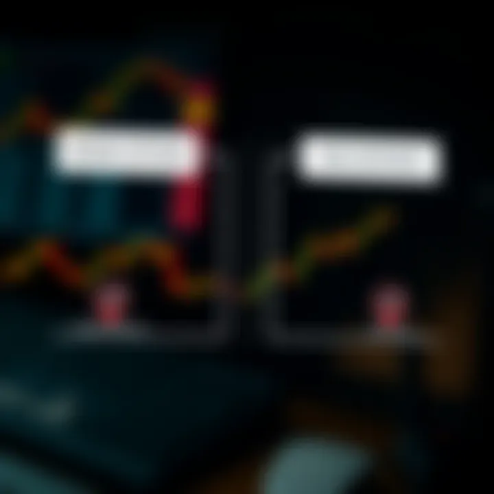 Diagram showing the concept of binary options trading with two possible outcomes