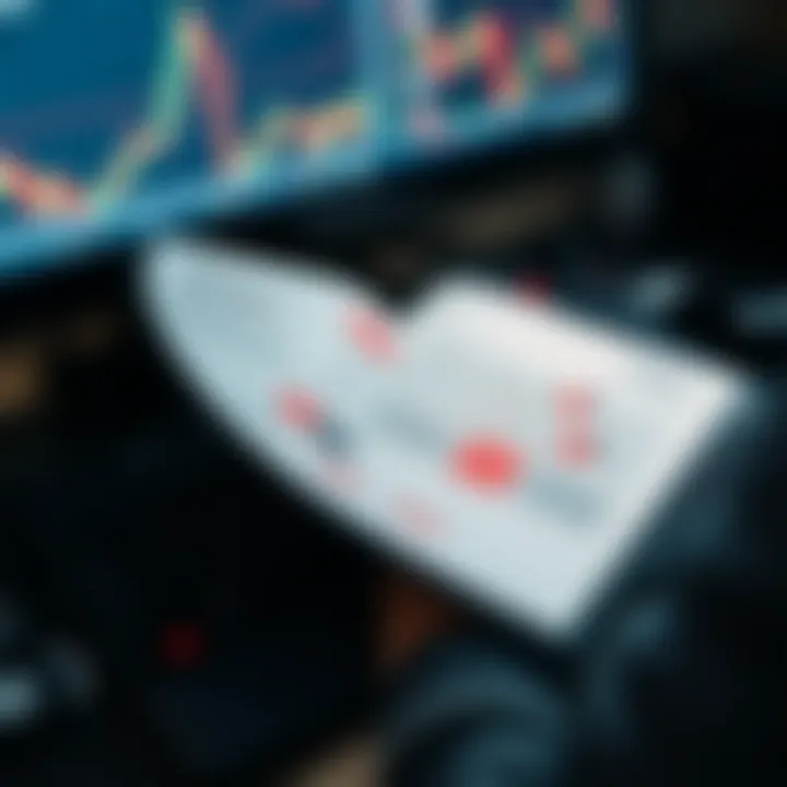 PDF guide open on a screen showing annotated forex chart patterns with notes for trading strategies