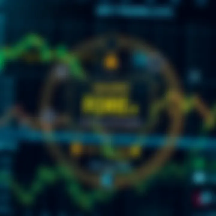 Diagram illustrating automated forex trading with algorithmic rules and currency exchange symbols