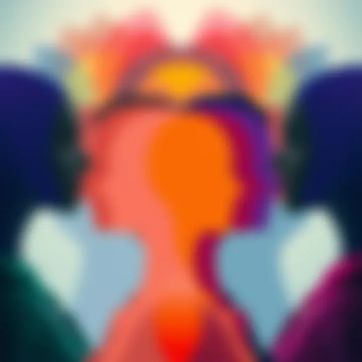Colorful abstract representation of gender spectrum with overlapping shapes and vibrant hues