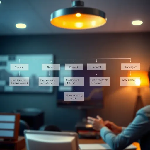 Flowchart illustrating key stages of risk management including identification, assessment, and control of threats